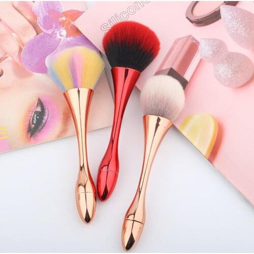 1Pcs Rose Gold/Red Blush Brush Cosmetic Soft Powder Blush Foundation Women Profession Beauty Glitter Make Up Tools