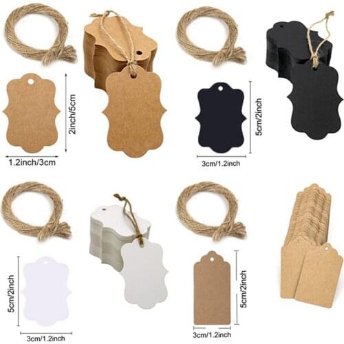 100pcs blank Kraft paper tags with hole for wedding party decoration gift tags Packaging Hang Tags 3cm*5cm