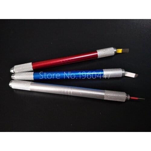 100pcs Eyebrow Microblading Pen Permanent Makeup Eyebrows Lips Embroidery Machine Manual Tattoo Needles Double Head