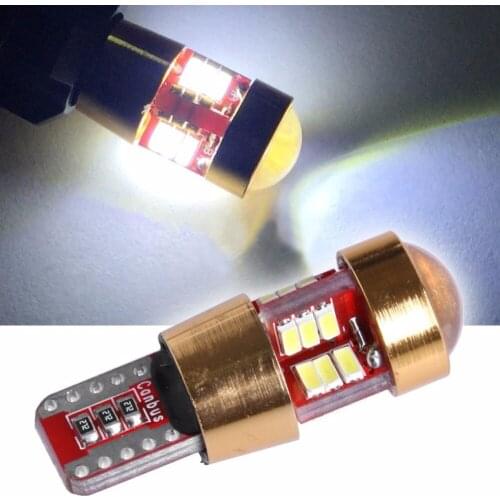 2x Canbus Car 27-3014 SMD T10 LED W5W Projector Lens Auto Lamp Light Bulbs for ford focus 2 3 fiesta mondeo ecosport kuga drl