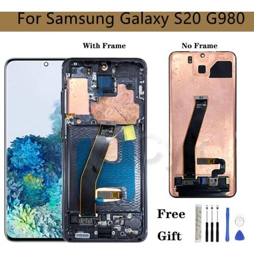 Amoled For Samsung Galaxy S20 LCD Display Touch Screen Digitizer Assembly G980 G980F With Frame For Samsung S20 Display6.2"