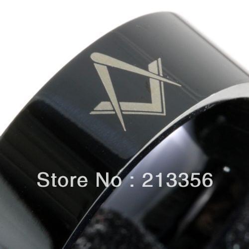 Free Shipping Buy Cheap Price Discount Jewel USA HOT Selling 8MM Men&Womens Masonic Freemason Black Pipe Tungsten Wedding Rings