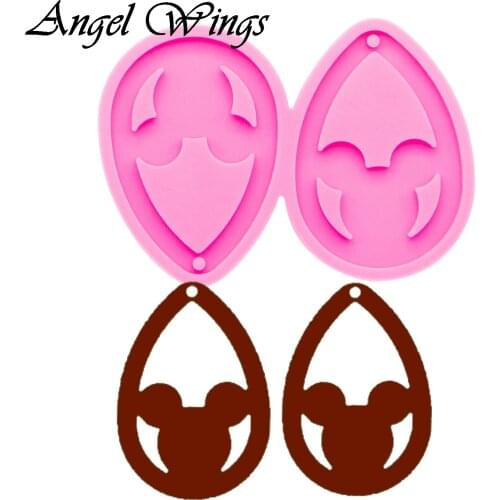 Shiny Mouse shape Earrings Silicone Epoxy Resin Molds Decorative Craft DIY Mold Girl Trinket Fashion Jewelry DY0307