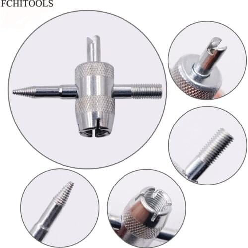 Four-In-One Tire Valve Core Wrench Valve Deflation Needle Tool Car Bicycle All-In-One Socket Wrench Hexagon Nut Extractor