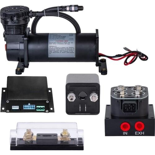 Automotive air suspension electronic control part with 1/4 NPT compressor and 1 suspension solenoid valve and 1 set controller