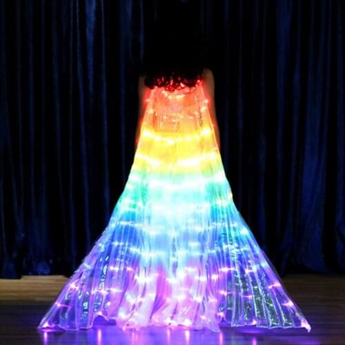 Children Dancers LED Cloak Performance Luminous Butterfly Wing Belly Dancing Carnival Prop SP99