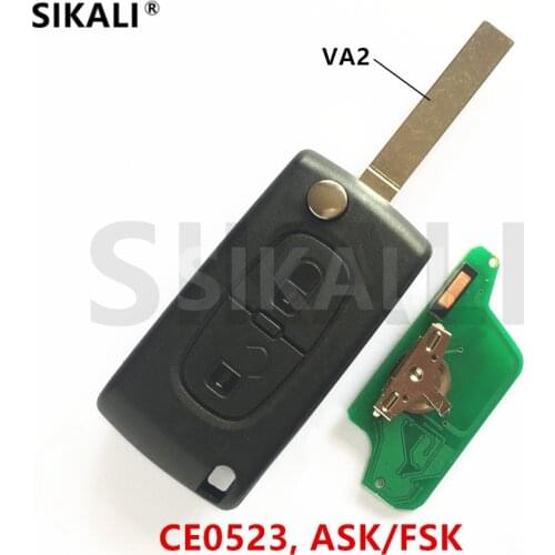 SIKALI Remote Key for PEUGEOT Expert Partner 207 307 308 407 807 CC SW (CE0523, ASK/FSK, VA2)