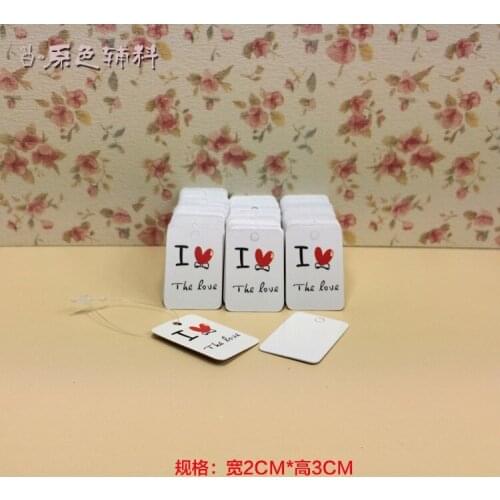 Hot sell I love&the love tags Size: 30X20mm 500PCS 350gsm paper clothing|jewelry tags , Price Label free shipping