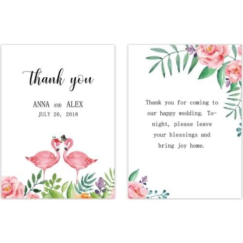 Customized thank you card wedding party table number for guests 100pcs lot