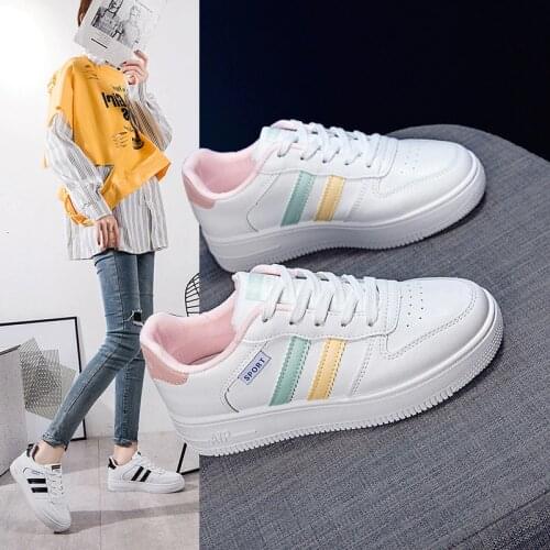 Hot Women Sneakers Korean Casual Comfortable Breathable Sports Walking Thick-soled Old Shoes Lace Up Female Vulcanized Shoes