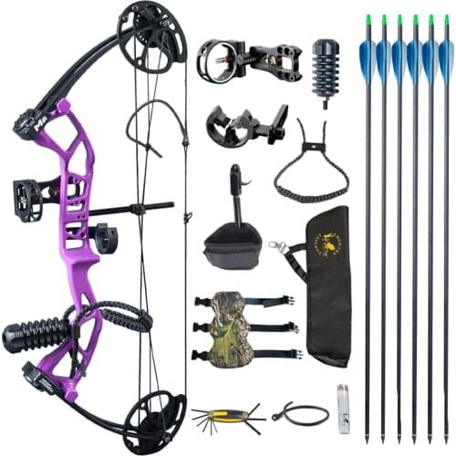Archery M2 Junior Compound Bow Set For Beginners, Teenagers And Children’S Female Bows 17"-27" Elongated, 10-40 Lbs Adjustable
