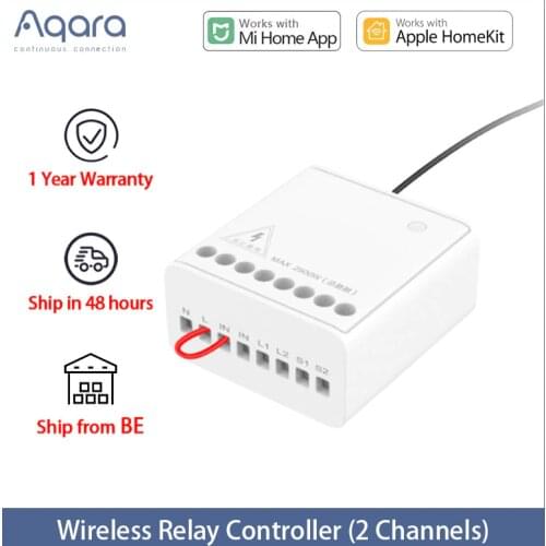 Aqara Eigenstone Two-way Control Module Wireless Relay Controller 2 Channels Work For Xiaomi Mijia APP and Home kit