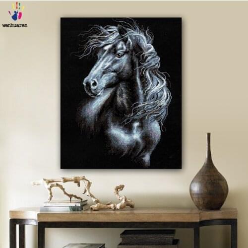 DIY colorings pictures by numbers with colors The horse picture drawing painting by numbers framed Home