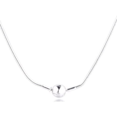 Genuine 925 Sterling Silver Essence Snake Chain Necklace for Women Girls Fashion Jewelry Long Necklaces Colgantes Collar Mujer