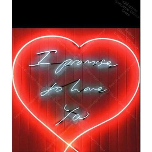 Neon Sign I promise to Love you Neon Signs for custom Glass Neon Signs For Home Windows Garage Wall Sign Warehouse Sign Bar Neon