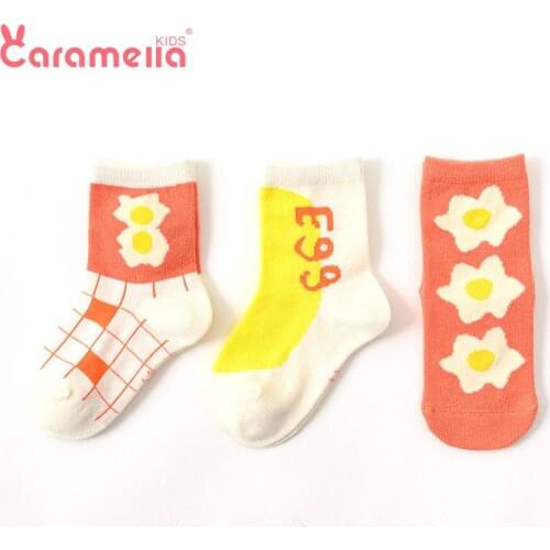 Caramella Funny Poached Egg Baby Socks Novelty Happy Infant Kids Cotton Sports Short Socks Spring Summer Baby Girls Boy Hosiery