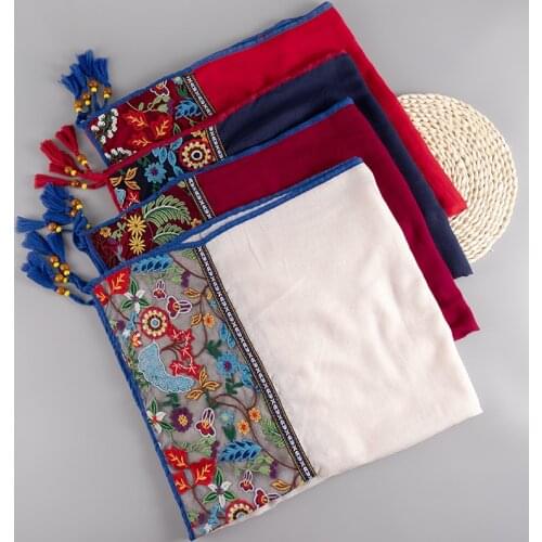 New Embroidered Women Shawls And Wraps Lady Travel Pashmina High Quality Fashion 2021 Soft Scarf Winter Neck Scarves Hijab