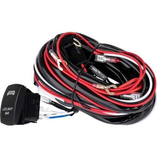 New LED Light Bar Wiring Harness Kit 14AWG Heavy Duty 12V On-off Switch Power Relay Blade Fuse for Off Road LED Work Light Bar