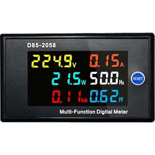 Six in1 Single-Phase Household Watt-Hour Meter 220V Digital Display AC Voltage Current Frequency Panel Meter Power Monitor