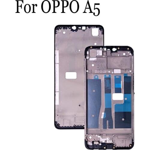 Original LCD Holder Screen Front Frame For OPPO A5 Battery Back Cover Mobile Phone Cover For OPPO A 5 Repair Parts Cases OPPOA5