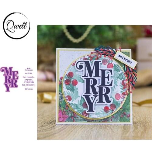 QWELL Words Cutting Dies Match Clear Stamps Merry Little Christmas Have Yourself DIY Scrapbooking Album Decor Making 2020 New