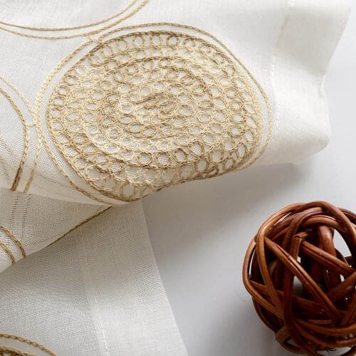 Luxury Embroidered Sheer Tulle Curtains for Living Room Window Door Screens Bedroom Kitchen Sheer Voile