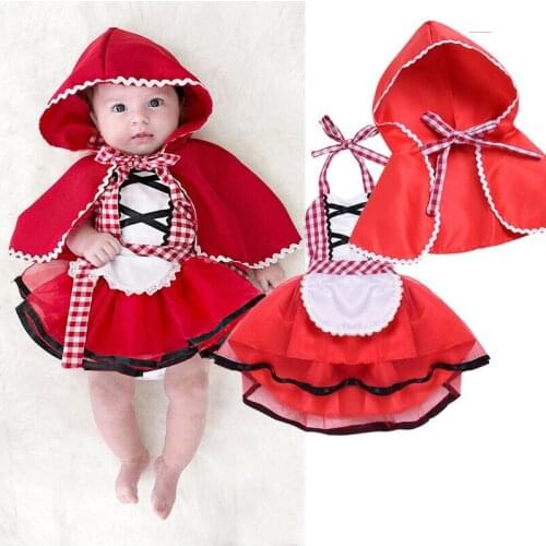 Christmas Newborn Baby Girls Romper Hooded Sleeveless Plaid Dress + Cover Hat Mesh Skirt Infant kids Fall clothes For Xmas