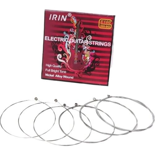 OOTDTY 6pcs/set E100 Electric Guitar Strings Steel Core Nickel Alloy Wound (.009-.042)