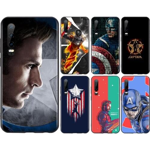 Marvel Captain America Superhero For Huawei P50 P40 P30 P20 P10 P9 P8 Lite E Pro Plus Lite Mini 2019 2017 Soft Phone Case