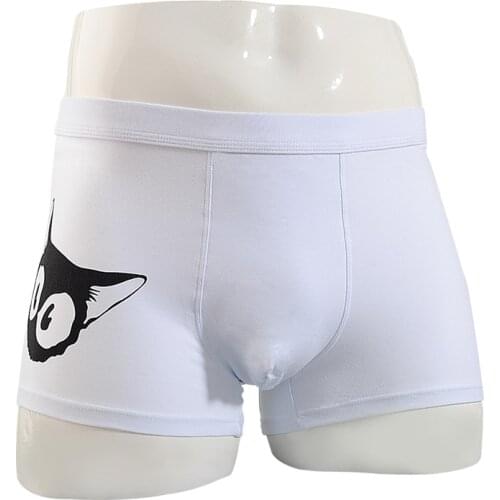 Brand Men Underwear Boxer cotton mens underpants male panties shorts U convex pouch for gay breathable calzoncillo hombre Cat