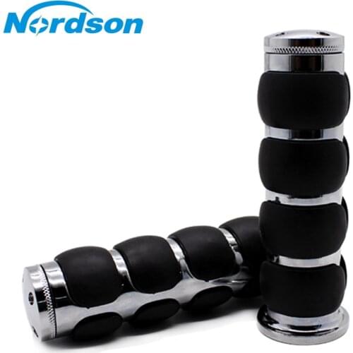 Universal 7/8" Handlebar Hand Grips For Aprilia Victory Triumph Harley Ducati Honda Suzuki Kawasaki Yamaha BMW KTM Ducati Silver