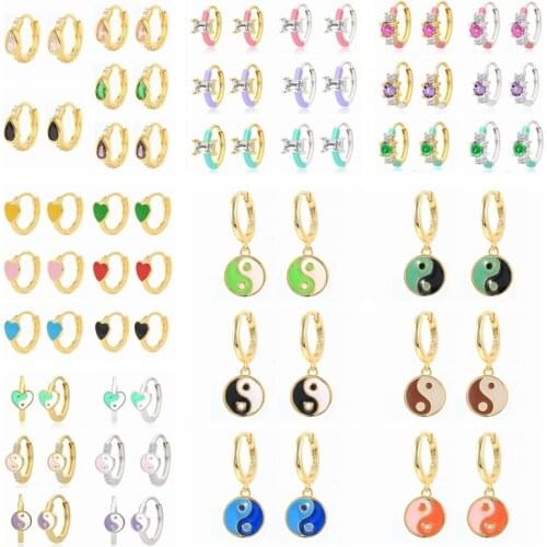 AIDE 2021 Trend Pendientes Plata 925 Silver Yin Yang Drop Earrings Piercing Aretes Woman Earring Jewelry Bijoux Femme Серьги CZ