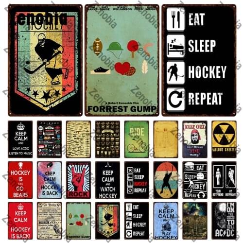 Retro Tin Signs Metal Plate Forrest Gump Metal Posters Wall Art for Cafe Bar Wall Sticker Plaque Home Vintage Decoration 20X30Cm