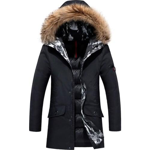 Winter Jacket Men 2020 Fashion Fur Hooded Male Parka Jacket Mens Solid Thick Jackets Cotton Coats Man Fleece Parkas Windbreaker