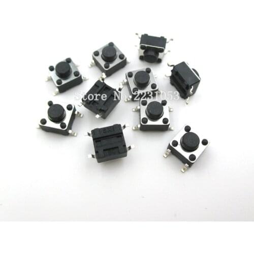 100PCS/Lot SMD Button 6x6x4.3mm 6*6*4.3mm Plastic Head Tact Switch Push Bottun Switch 4 Pin Micro Switch
