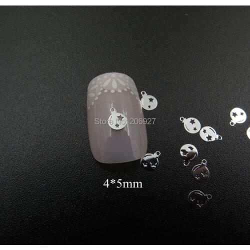 MS342-1 100pcs Silver Cute Christmas Balloon Metal Sticker Nail Art Metal Sticker Nail Art Decoration Non-adhesive Sticker