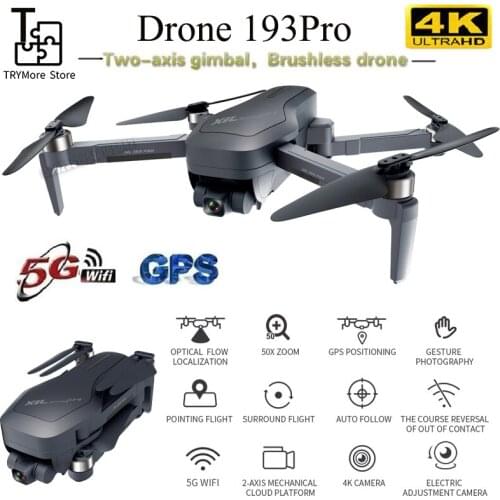 193pro Gps Drone With 5g Wifi 4k Camera Two-Axis Self-stabilizing Gimbal Brushless 4k Profesional Quadcopter Rc Dron Vs Sg906pro