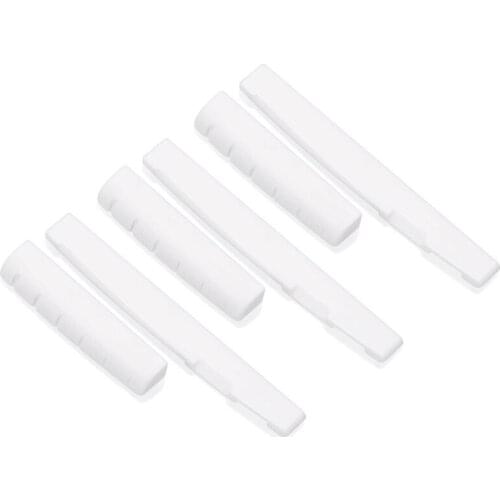 3 Set (6Pcs) Guitar Nut And Acoustic Bridge Saddle Made Of Bone For 6 Strings Classical Guitar