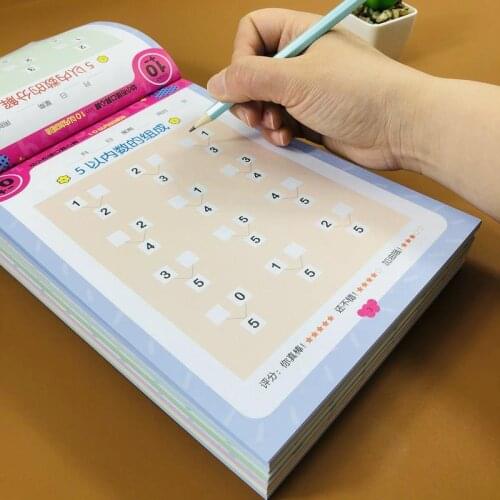 6 Books/Set Children addition and subtraction Learning Math Preschool math exercise book Handwriting Practice Books Age 3-6