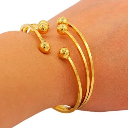 Adixyn (CAN OPEN)Gold Color Dubai Bangles for Women Ethiopian Middle East Bracelets Wedding Jewelry Gifts N02175