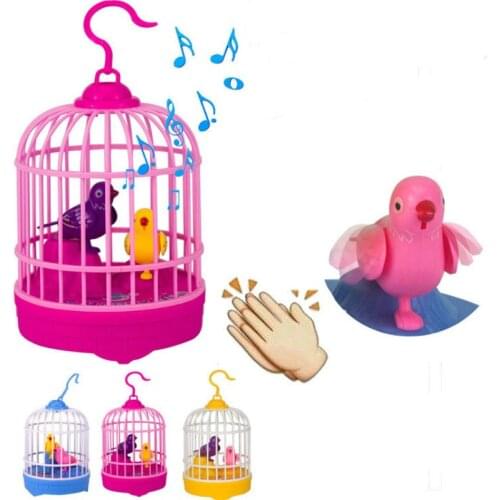 Attractions Temple Fair Gifts Sound Control Mini Bird Cage Toys Sound Control Display Simulation Bird Cage