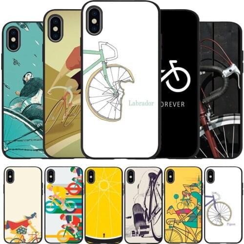 CYCLING art black Silicone Phone Case For iPhone 12 XR XS Max 5 5S SE 2020 6 6S PLUS 7 8 X 11Pro Max 11 Cover