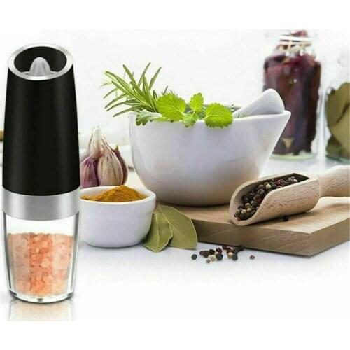 Home Electric Salt Pepper Grinder Mill Electric Pepper Grinder Stainless Steel Shaker With LED Light Kitchen Tools Accessories