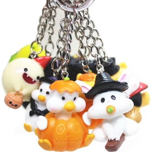 Halloween Funny Pumpkin Dog/Alien KeychainCute Witch Rabbit/Ghost Jewelry Fashion Key Ring Pendant Gifts Fit Bookbag /Key