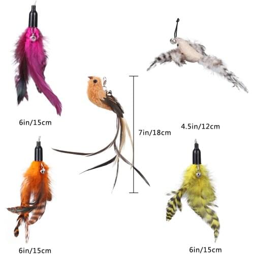 Cat Toy Retractable Interactive Cat Scratching Teaser Wand Worm Bird Feather Cat Scratcher Toys Wands Cat Playind Chase Toys