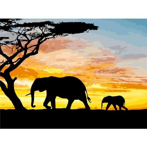 Admiration Animal Painting By Numbers Landscape Set Acrylic Paint Diy Kits For Adults Pictures Drawing Canvas Coloring By Number