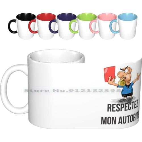 Respect My Football Referee Ceramic Mugs Coffee Cups Milk Tea Mug Football Amateur Foot Amateur Football Sport Arbitrator Funny