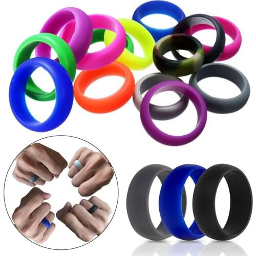 Simple Flexible Silicone Finger Ring Fashion Multicolors Rubber Bands Sport Rings Female Women Wedding Outdoor Hypoallergenic