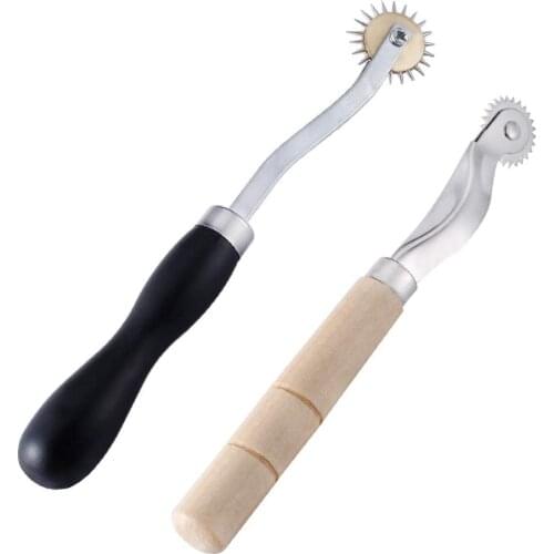 Imzay Tracing Wheel-Professional Stitch Marking Spacer, 4mm And 2mm Leather Needle Point Tracing Wheel With Wooden Handle