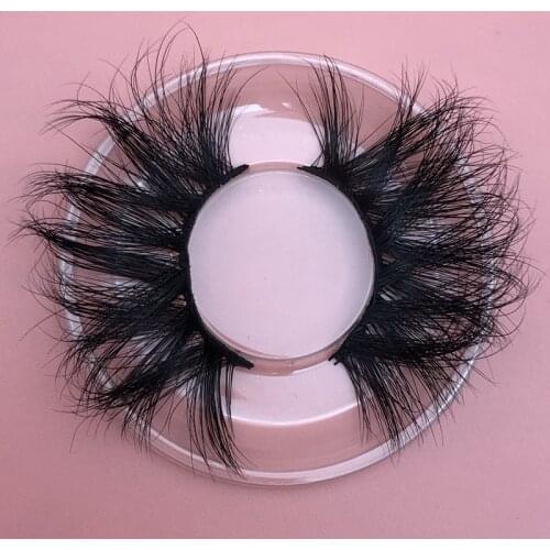 25mm lashes round case False Eyelashes Wholesale Custom Packaging Label LOGO 16 styles Thick Strip 25mm Mink Lashes